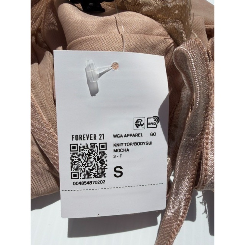 Forever 21 Bodysuit Women's Small Mocha Brown‎ Lace Trim Corset Style Festival - Picture 12 of 16
